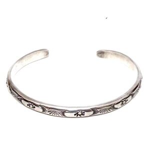 Signed - Herbert Tsosie Navajo Vintage Sterling Silver Cuff